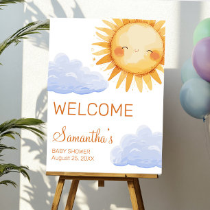 Here comes the Sun baby shower invitation Foam Board