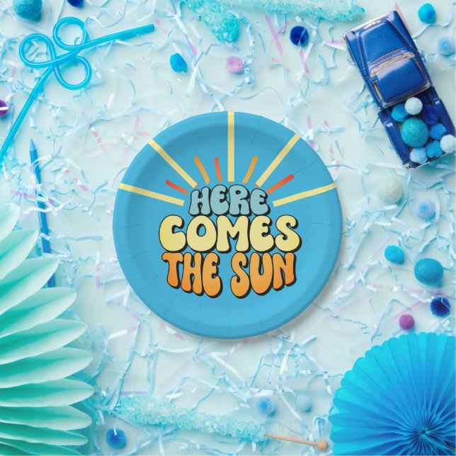 Here comes the sun Baby Shower Invitation Paper Plates (Party)