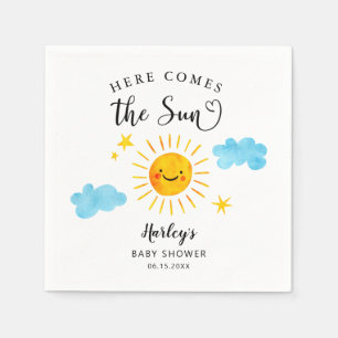 Here Comes The Sun Baby Shower Napkins
