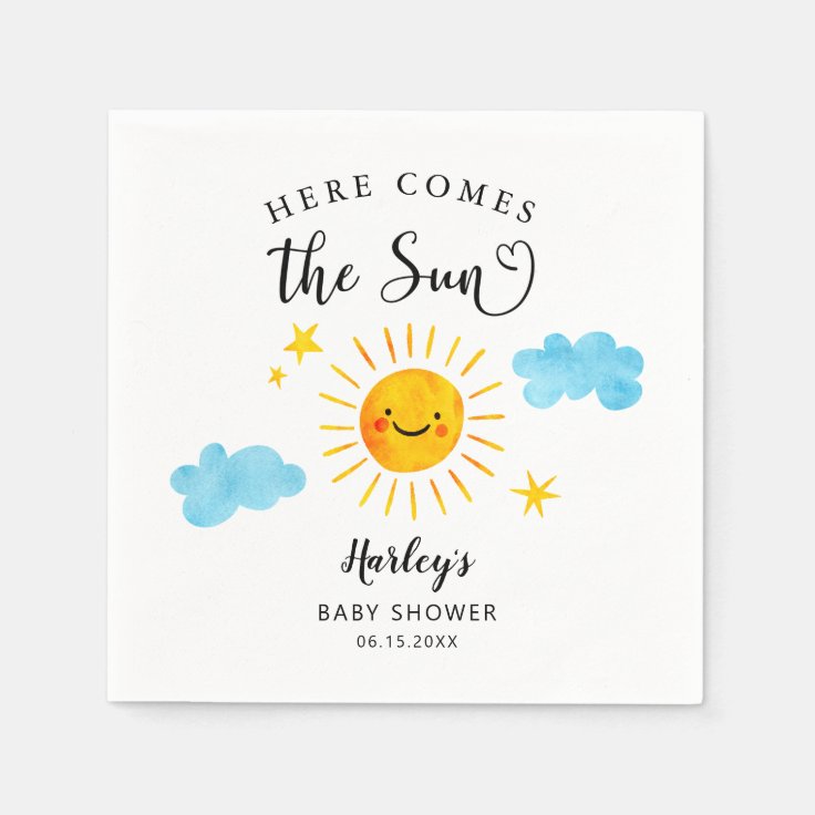 Here Comes The Sun Baby Shower Napkins Zazzle