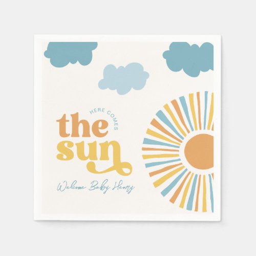 Here Comes The Sun Baby Shower Napkins