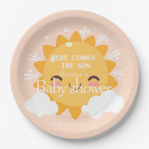 Here comes the sun   baby shower  paper plates