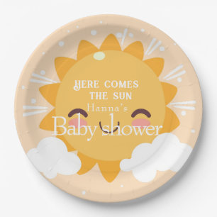 Here comes the sun   baby shower  paper plates