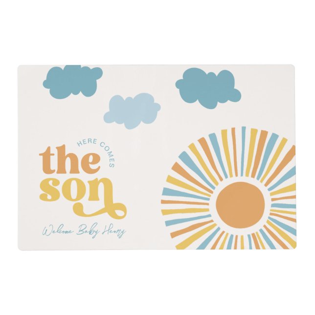 Here Comes The Sun Baby Shower Placemats (Front)