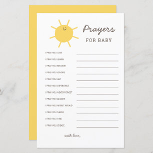 Here Comes The Sun Baby Shower Prayers For Baby