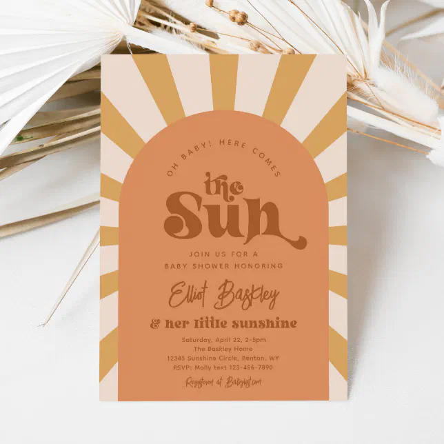 Here Comes The Sun Baby Shower | Sun Baby Shower Invitation | Zazzle