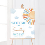 Here Comes The Sun Baby Shower Welcome Poster<br><div class="desc">Make your event special with this Sun Baby Shower with our cute and lovely printable Welcome Sign featuring adorable Sunshine Baby Shower theme. Download,  personalize,  and create lasting memories with this perfect touch for your joyous celebration!

BS789</div>