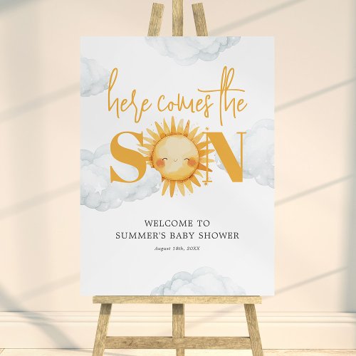 Here Comes The Sun Baby Shower Welcome Sign