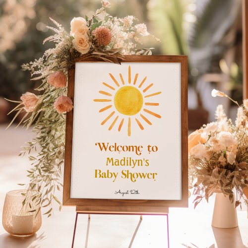 Here Comes the Sun Baby Shower Welcome Sign