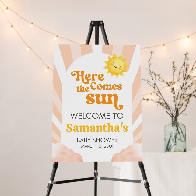 Here Comes the Sun Baby Shower Welcome Sign (In Situ (Stand))
