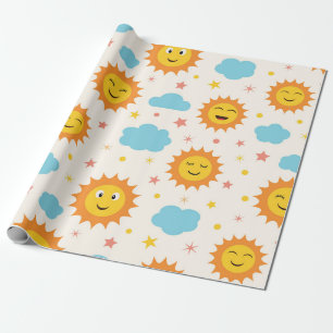 Here Comes The Sun Baby Shower Wrapping Paper