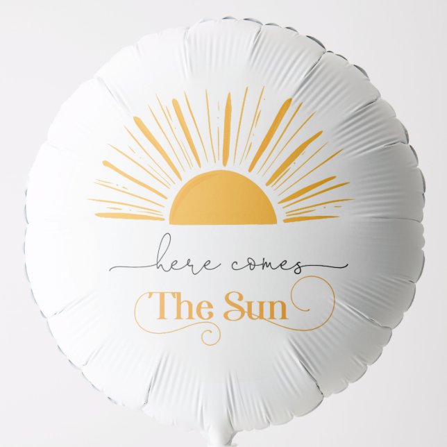 Here comes the sun birthday balloon (Front)