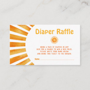 Here Comes The Sun Boho Baby Shower Diaper Raffle Enclosure Card