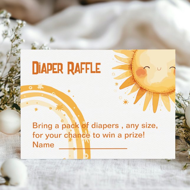 Here comes the Sun boho baby shower Enclosure Card (Sun baby shower invitation )