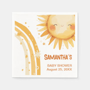 Here comes the Sun boho baby shower Enclosure Card Napkins