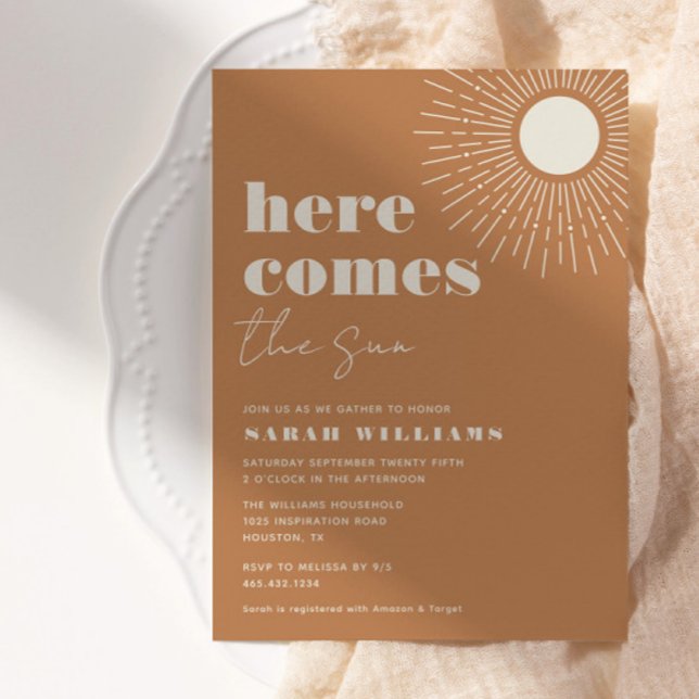 Here Comes the Sun Boho Baby Shower | Invitation (Available for print and instant digital download!)
