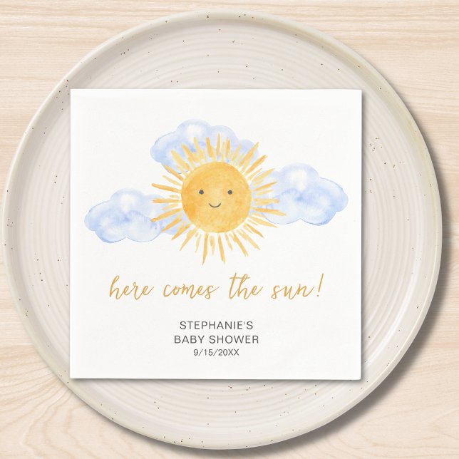 Here Comes The Sun Boho Baby Shower  Napkins (Creator Uploaded)