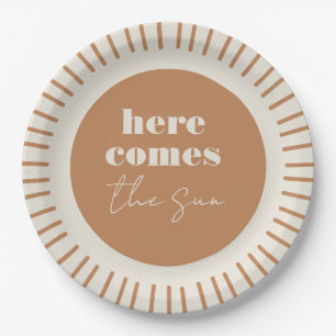 Here Comes the Sun Boho Baby Shower Paper Plates