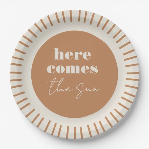 Here Comes the Sun Boho Baby Shower  Paper Plates