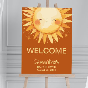 Here comes the Sun boho baby shower poster