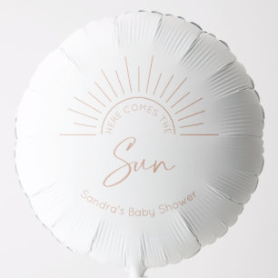 Here Comes The Sun Boho Modern Baby Shower Balloon