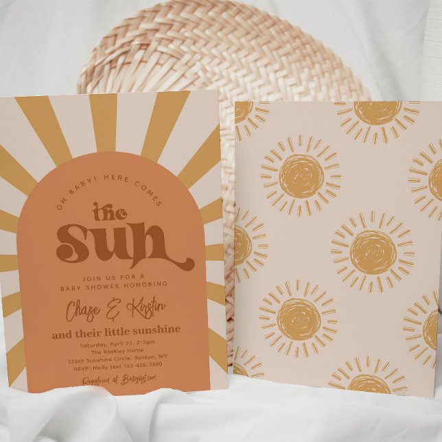Here Comes The Sun Co-Ed Baby Shower Invitation