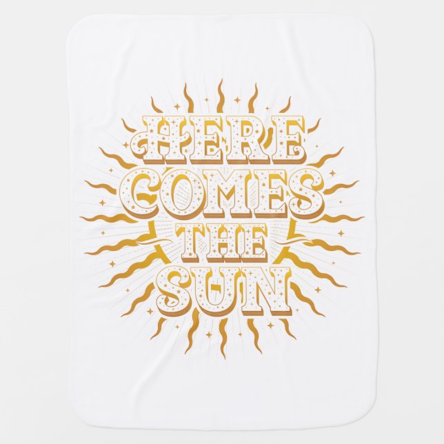 Here Comes The Sun Fleece Baby Blanket (Front)