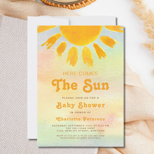 Here Comes The Sun Gender-Neutral Baby Shower Invitation