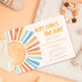 Here comes the sun gender neutral boho baby shower invitation