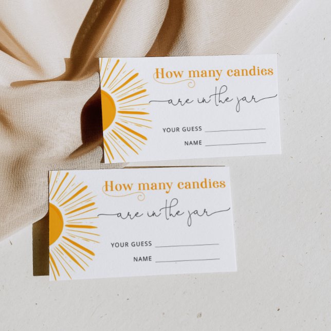 Here comes the sun guess how many candies enclosure card (Creator Uploaded)