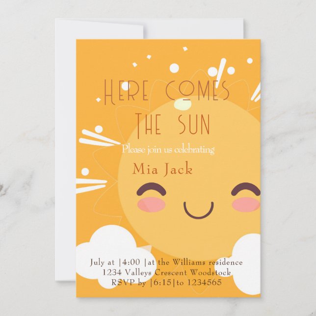 Here comes the sun invitation (Front)