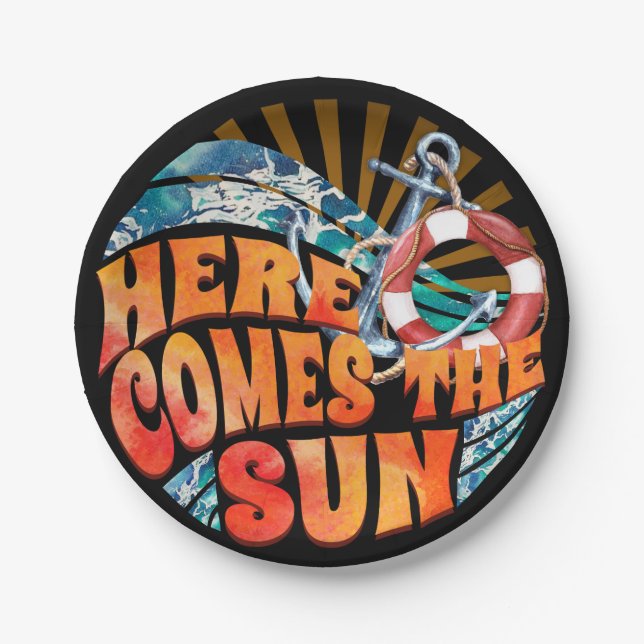 Here Comes The Sun Paper Plates (Front)