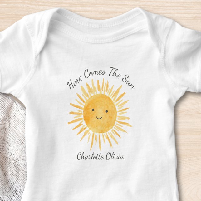 Here Comes The Sun Personalized  Baby Bodysuit (Creator Uploaded)