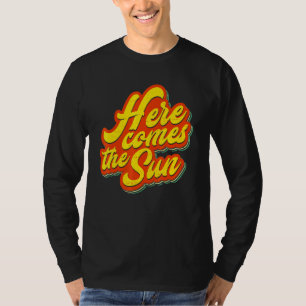 Here Comes The Sun Retro 60s Faded Summer T-Shirt