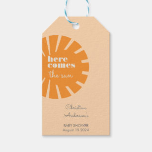 Here Comes the Sun Retro Baby Shower Gift Tags