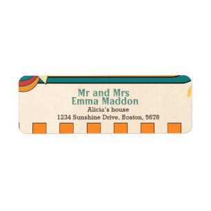 Here comes the sun Retro Baby Shower Label