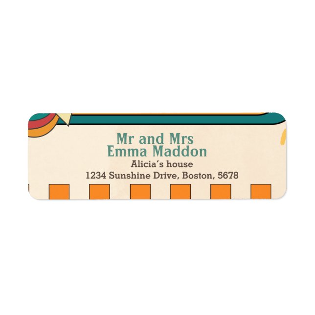 Here comes the sun Retro Baby Shower Label (Front)