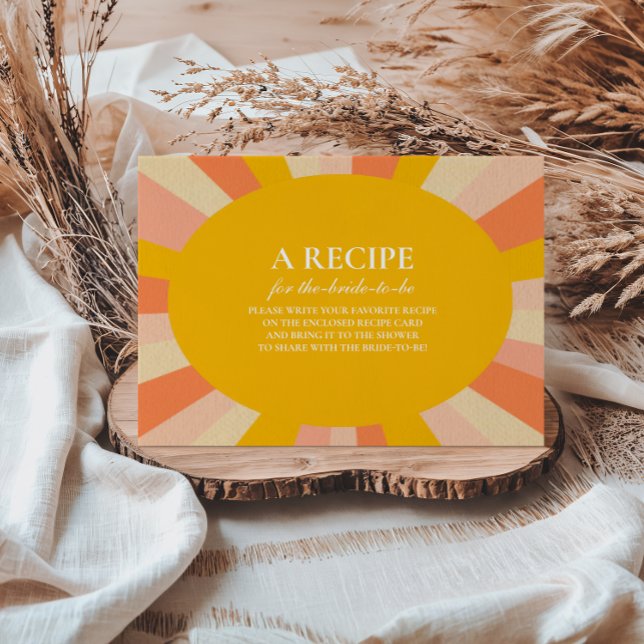 Here Comes The Sun Retro Bridal Shower Enclosure Card (Creator Uploaded)