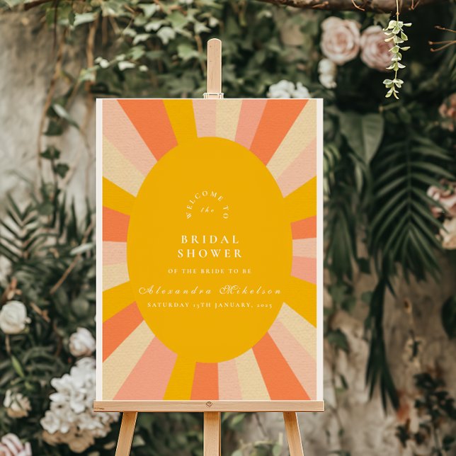 Here Comes The Sun Retro Bridal Shower Foam Board (Creator Uploaded)