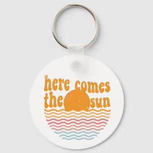 Here Comes the Sun Retro Keychain