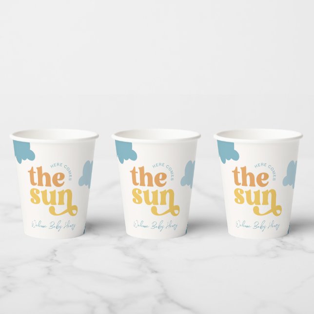 Here Comes The Sun Shower Paper Cups (Multi)