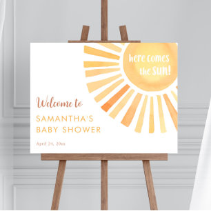 Here comes the sun sunshine baby shower welcome foam board