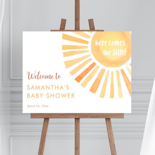 Here comes the sun sunshine baby shower welcome foam board
