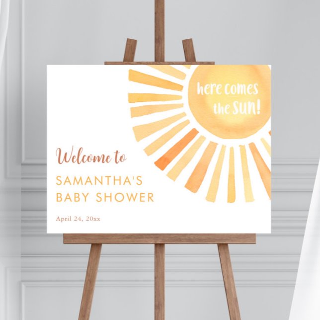 Here comes the sun sunshine baby shower welcome foam board (Creator Uploaded)