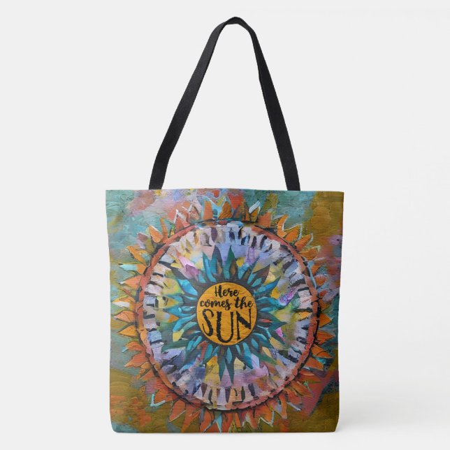 Here Comes the Sun Sunshine Boho  Tote Bag (Front)