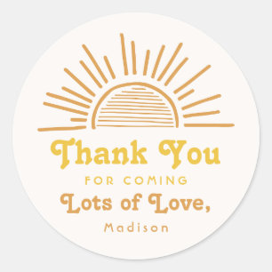 Here Comes The Sun Thank You Sticker Sun Shower