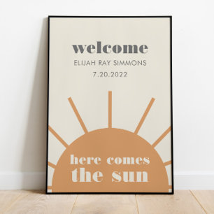 Here Comes the Sun Vintage Welcome Poster