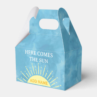 Here Comes The Sun Watercolor Baby Shower Custom F Favor Boxes