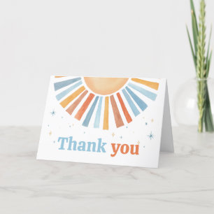 Here Comes the Sunshine Baby Shower Letterpress Thank You Card