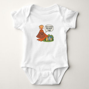Here Comes the Warm Hug! Volcano Humor  Baby Bodysuit